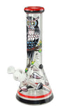 Black Leaf "Owl'' Hand Painted Flask Bong