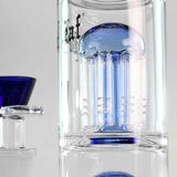 Black Leaf Triple 8-Arm Percolator Bong Blue