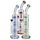Black Leaf Triple 8-Arm Percolator Bong Grey
