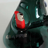 Blaze ''Fire/Ice'' Bong With Lighter Holder Turquoise