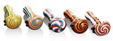 Calvo ''Circled Spoon'' Glass Smoking Pipe - Light Multicolour