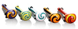 Calvo ''Thin Spoon'' Glass Smoking Pipe - Yellow/Red