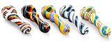 Calvo ''Twisted Spoon'' Glass Smoking Pipe - Black/Yellow/Red