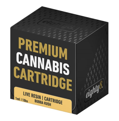 Eighty8 CBD Live Resin Oil Cartridge - Bubba Kush