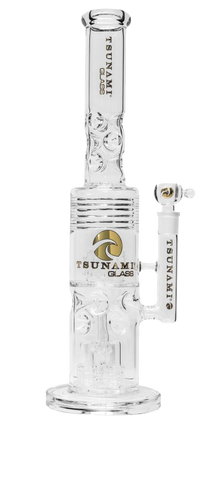 Tsunami Barrel Shower Head Drum Honeycomb Bong - Puff Puff Palace