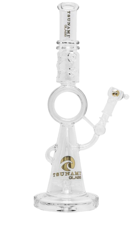 Tsunami Sprinkler Donut Recycler Ice Bong - Puff Puff Palace